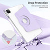 For iPad Air 13 2024 / Pro 12.9 2022 360 Rotation Detachable Clear Acrylic Leather Tablet Case(Light Purple)