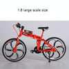 1:8 Scale Simulation Alloy Bicycle Model Mini Bicycle Toy Decoration(Folding-Blue)