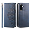For Samsung Galaxy A26 5G Cubic Grid Calf Texture Magnetic Leather Phone Case(Blue)