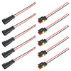 10pcs 2P Car Waterproof Plug Car Connector Plug-In, Length10cm