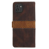 For Samsung Galaxy A03 Grid Stitching Leather Phone Case with Lanyard(Brown)