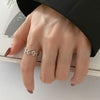 S925 Sterling Silver Cool Style Ladies Combination Ring, Specification:J1096