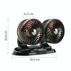 F622U Car Creative Folding Rotatable Double Head Electric Cooling Fan with Dual USB Charging Port, Style:24V Cigarette Lighter