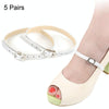 5 Pairs High Heels Leather Shoes Anti-heel Laces(Silver)