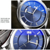 YAZOLE 513 Steel Band Calendar Waterproof Quartz Watch(Blue Dial)