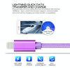 3m 3A Woven Style Metal Head 8 Pin to USB Data / Charger Cable(Purple)