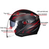 GXT 708 Electric Vehicle Dual Lens Helmet Four Seasons Safety Helmet, Size: M(Matte Black)