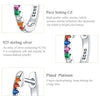 Sterling Silver Rainbow Earrings S925 Zircon Earrings, Color:White