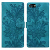 For iPhone 6 Plus / 7 Plus / 8 Plus Lace Floral Embossed Magnetic Buckle Leather Phone Case(Green)