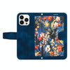 For iPhone 15 Pro Floral Pattern Leather Phone Case with Lanyard(Dark Blue)