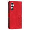 For Samsung Galaxy A26 5G Tulips Embossed Leather Phone Case with Lanyard(Red)