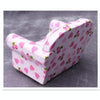1:12 Doll House Vintage Strawberry Sweetheart Single Mini Sofa Toy(Pink)