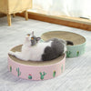 Round Green Cat Scratcher Bed, 36cm, Corrugated Cardboard