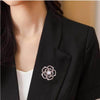 Diamonds Mountain Tea Flower Brooch Pearl Pin Simple Suits Cheongsam Accessories(B07344)