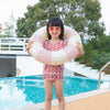 Thickened Children Swimming Ring Inflatable Underarm Ring 75cm(Striped Pink)