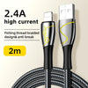 JOYROOM S-2030K6 Mermaid Series 2.4A USB to 8 Pin Fishing Net Weaving Data Cable, Length: 2m(Black)