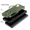 For Samsung Galaxy A05 Armor MagSafe Holder PC Hybrid TPU Phone Case(Army Green)