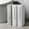 Bathroom Toilet Toilet Brush Integrated Pressing Open Lid Square Trash Can Set with Brush(Ivory White)