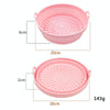 Air Fryer Grill Mat High Temperature Resistant Silicone Baking Tray, Specification: Round Pink