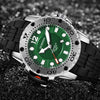 OCHSTIN 6124  Night Light Waterproof Men Watch Outdoor Sports Quartz Watch Silicone Watch(Green)
