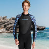 DIVE & SAIL 2mm Mens One Piece Long Sleeve Warm Wetsuit Surf Snorkeling Winter Wetsuit, Size: XL(Black)