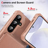 For Samsung Galaxy A55 5G Horizontal Flip Card Bag Holder Leather Phone Case(Rose Gold)