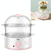 LINGRUI Timer Mini Multi-Function Egg Cooker Automatic Power Off Home Breakfast Machine, CN Plug, Specification:Double Layers(Pink)