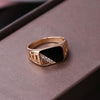 Male Fashion Classic Rhinestone Enamel Rings, Ring Size:10(Gold)