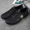 Spring And Summer Men Casual Octopus Peas Lazy Shoes Breathable Leather Shoes, Size: 47(Black)