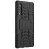 For LG Velvet Tire Texture Shockproof TPU+PC Protective Case with Holder(Black)