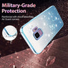 For Samsung Galaxy S9 Gradient Glitter Flower All-inclusive Phone Case(Blue)