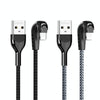 REMAX RC-177i Heymanba II 2.1A USB to 8 Pin 180 Degrees Elbow Zinc Alloy Braided Gaming Data Cable, Cable Length: 1m(Black)