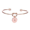 Alloy Letter Bracelet Snake Chain Charm Bracelets(Rose Gold)