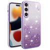 For Samsung Galaxy S23+ 5G Gradient Glitter Flower All-inclusive Phone Case(Purple)