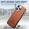For iPhone 13 Twill Fabric Leather Skin Back Phone Case(Brown)