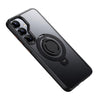 For Samsung Galaxy S25+ 5G Frosted MagSafe Phone Case with 360 Degree Rotating Holder(Black)