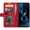 For Asus Zenfone 8 R64 Texture Single Horizontal Flip Protective Case with Holder & Card Slots & Wallet& Photo Frame(Red)