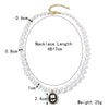 N2209-6 Oval White Flower Ladies Temperament Necklace Collarbone Chain