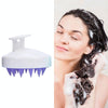 Silicone Head Scalp Massage Brush Hair Washing Scalp Cleanse Comb (White Purple)