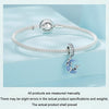 S925 Sterling Silver Luminous Cute Moon Cat DIY Pendant Beads(SCC2747)