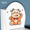 4pcs Bathroom Toilet Deodorant Stickers Felt Cute Cartoon Aromatherapy Decorative Wall Stickers, Size: 22x18cm(Cow)