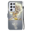 For Samsung Galaxy S21 Ultra 5G Crystal Texture Colored Drawing Leather Phone Case(Sika Deer)