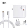 PD-65W USB-C / Type-C + QC3. 0 USB Laptop Charging Adapter + 1.8m USB-C / Type-C to MagSafe 1 / L Head Data Cable, EU Plug / US Plug(White)