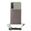 For Samsung Galaxy S22 5G Crossbody Lanyard Wallet Card Bag Phone Case(Grey)