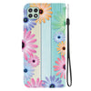 For Samsung Galaxy A22 5G Crystal Texture Colored Drawing Leather Phone Case(Sunflowers)