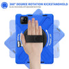 For Xiaomi Pad 7 / 7 Pro Rotatable Holder Silicone Hybrid PC Tablet Case with Shoulder Strap(Blue)