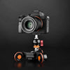 YELANGU L4X-BC Camera Wheel Dolly II Electric Track Slider 3-Wheel Video Pulley Rolling Dolly Car with Ballhead, Load: 3kg (Black)