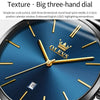 OLEVS 5869 1 Pair Couple Waterproof Genuine Leather Strap Quartz Watch(Black)