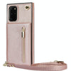 For Samsung Galaxy S20 Cross-body Zipper Square TPU+PU Back Cover Case with Holder & Card Slots & Wallet & Strap(Rose Gold)