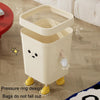Cute Square Trash Can Household Living Room Bathroom Garbage Bin, Style: 7L Standing White